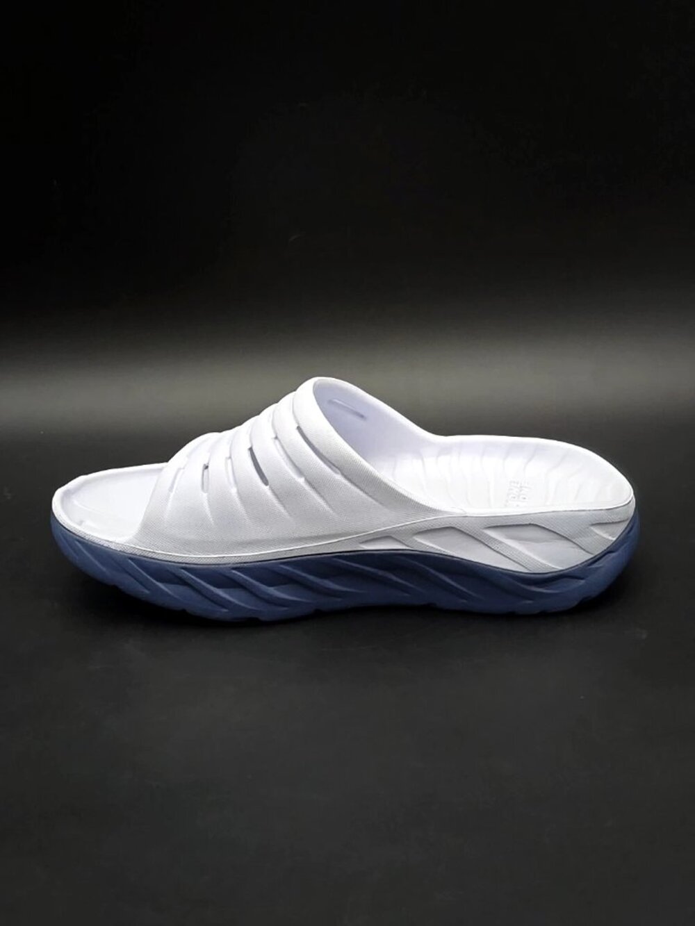 Hoka One One White and Blue Slide Sandals - Picture 7 of 14